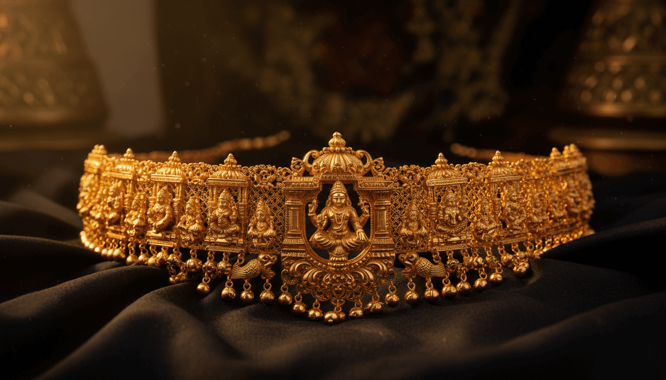 Kundan Luxe temple waist belt